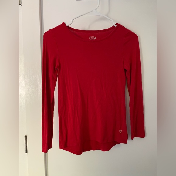 Thin Red Long Sleeve Kids Top With Heart - Picture 1 of 5